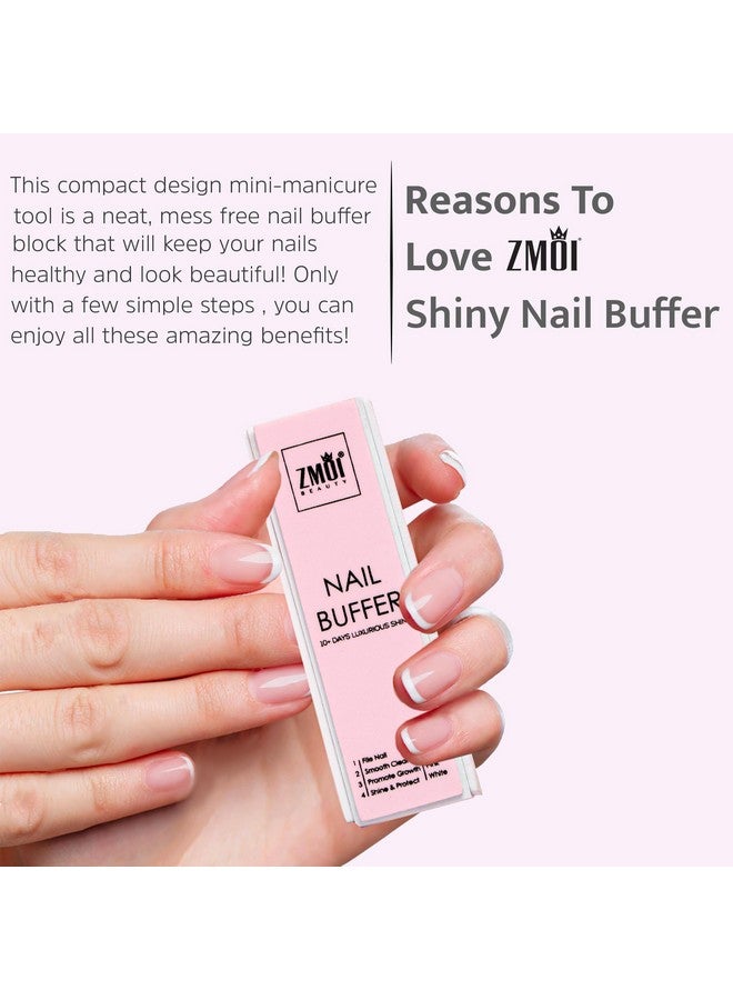 Pro Nail Buffer Block 2 Pack Luxurious Shine Korean 4Way Nail Buffing Block Pink Natural Shine Nails Manicurepedicure Tools For Home And Salon