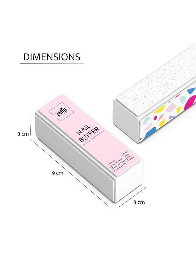 Pro Nail Buffer Block 2 Pack Luxurious Shine Korean 4Way Nail Buffing Block Pink Natural Shine Nails Manicurepedicure Tools For Home And Salon