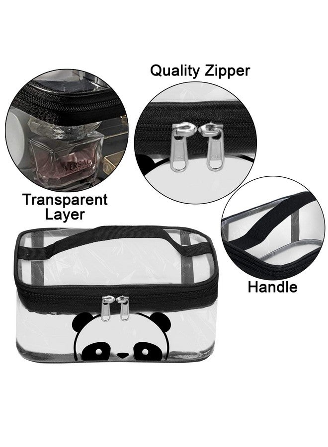 2Set Multipurpose Transparent Travel Pouch For Small Stuff Carry Makeup Kit Bag Cosmetic Storage Pouch For Women Makeup Organizer Bag Shaving Kit Toiletry Bag For Men (23.5X15.5X10 Cm)