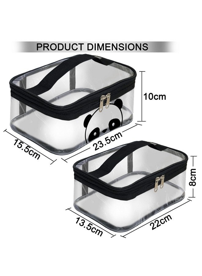 2Set Multipurpose Transparent Travel Pouch For Small Stuff Carry Makeup Kit Bag Cosmetic Storage Pouch For Women Makeup Organizer Bag Shaving Kit Toiletry Bag For Men (23.5X15.5X10 Cm)