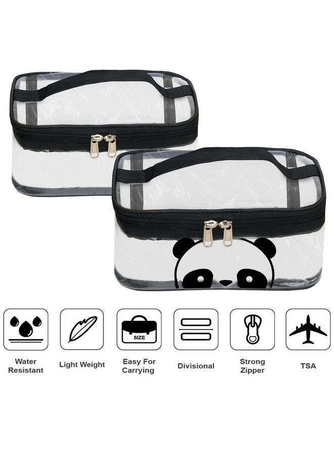 2Set Multipurpose Transparent Travel Pouch For Small Stuff Carry Makeup Kit Bag Cosmetic Storage Pouch For Women Makeup Organizer Bag Shaving Kit Toiletry Bag For Men (23.5X15.5X10 Cm)
