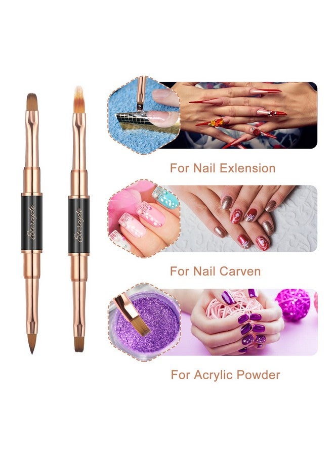 Doubleended Acrylic Nail Art Brushes Set Gel Polish Nail Art Design Pen Painting Tools Nail Art Liner Brush And Nail Dotting Pen For Acrylic Application Salon At Home Diy Manicure