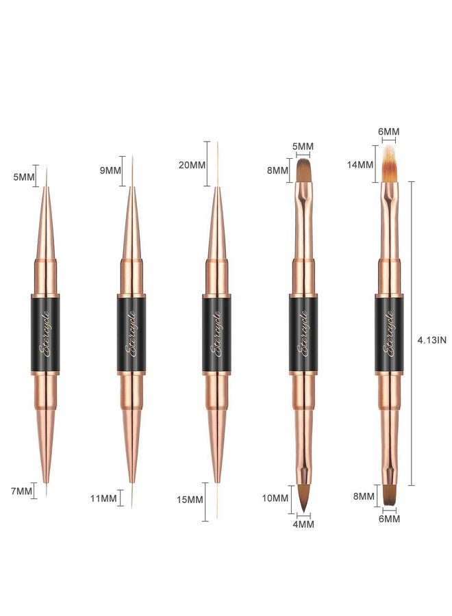 Doubleended Acrylic Nail Art Brushes Set Gel Polish Nail Art Design Pen Painting Tools Nail Art Liner Brush And Nail Dotting Pen For Acrylic Application Salon At Home Diy Manicure