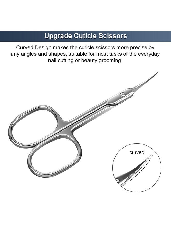 Cuticle Scissors Extra Fine Curved Blade Super Slim Manicure Scissors For Cuticles Professional Small Scissors With Precise Pointed Tip Grooming Blades Eyebrow Eyelash And Dry Skin