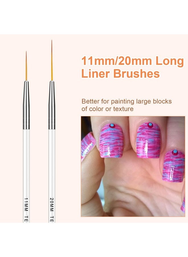Fine Liner Brush Nail Art Striping Brushes 5791120Mm Thin Line Nail Brush Detail Drawing Brush Gel Nail Polish Brush