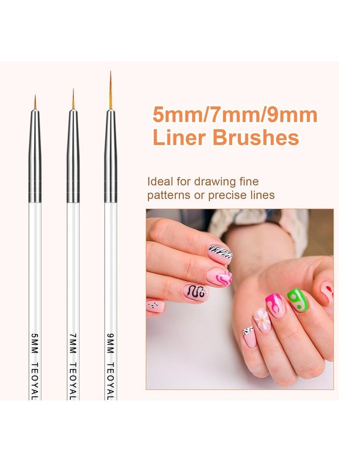 Fine Liner Brush Nail Art Striping Brushes 5791120Mm Thin Line Nail Brush Detail Drawing Brush Gel Nail Polish Brush