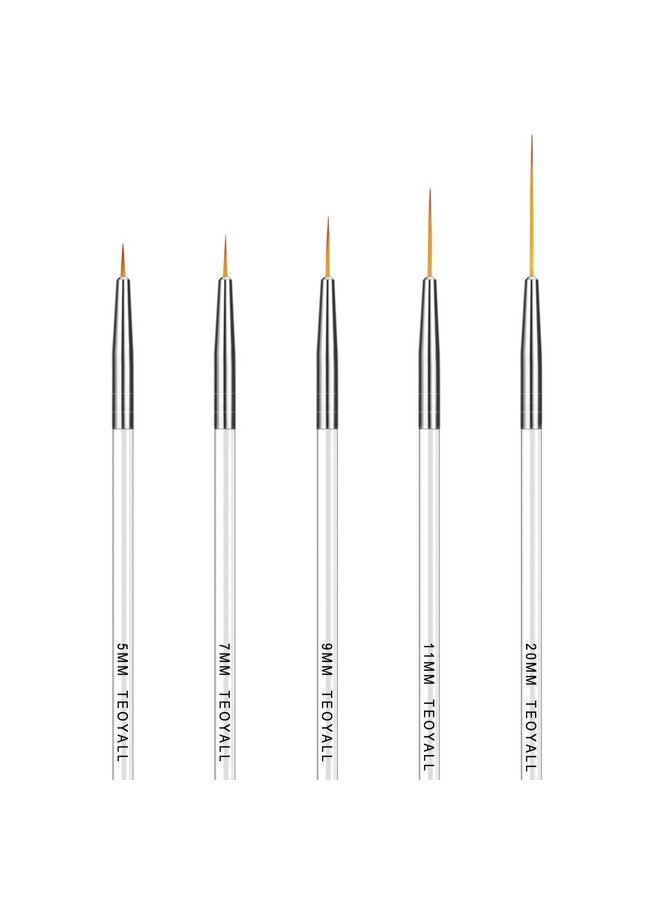 Fine Liner Brush Nail Art Striping Brushes 5791120Mm Thin Line Nail Brush Detail Drawing Brush Gel Nail Polish Brush