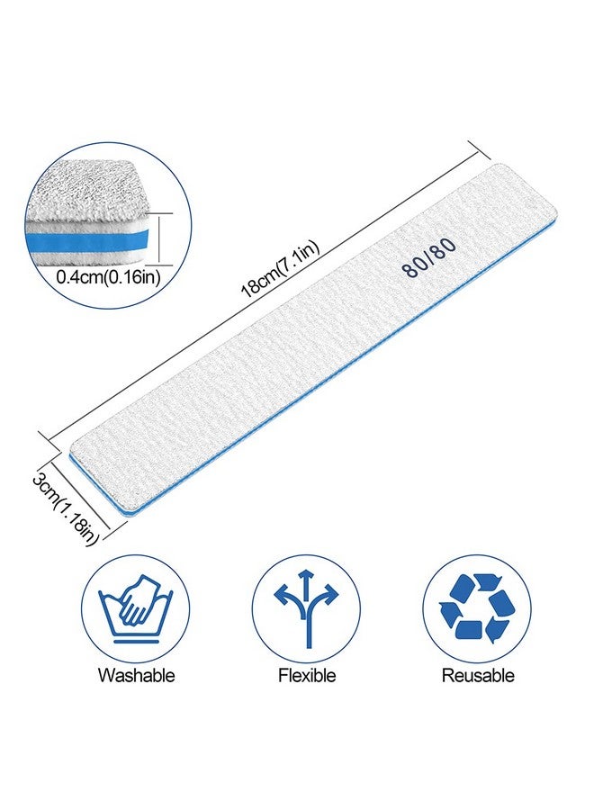 Nail File For Acrylic Nails 12Pcs 8080 Grit Files Emery Boards Jumbo Washable Thick Professional Square Nail File Manicure Tools For Nail Tech