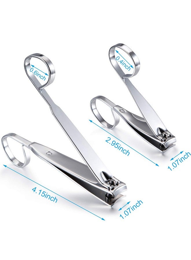 4 Pack Ez Grip Nail Clipper Set Ez Grip Nail Clipper Edge Fingernail And Toenail Clipper Cutters Set Sharp Stainless Steel Blade Toenail Clippers Long Handle For Men Women