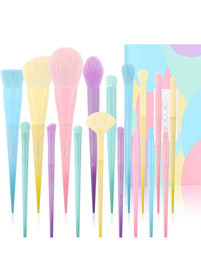 Makeup Brushes 17 Pcs Colourful Makeup Brush Set Premium Gift Synthetic Kabuki Foundation Blending Face Powder Blush Concealers Eyeshadow Rainbow Make Up Brush Set Dream Of Color