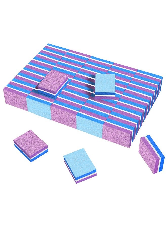 Buffing Block, Doublesided Nail Buffing Block, Colorful Sponge Nail Polish Sanding Buffer Strips Nail File Blocks Manicure Tools (Bluepurple)