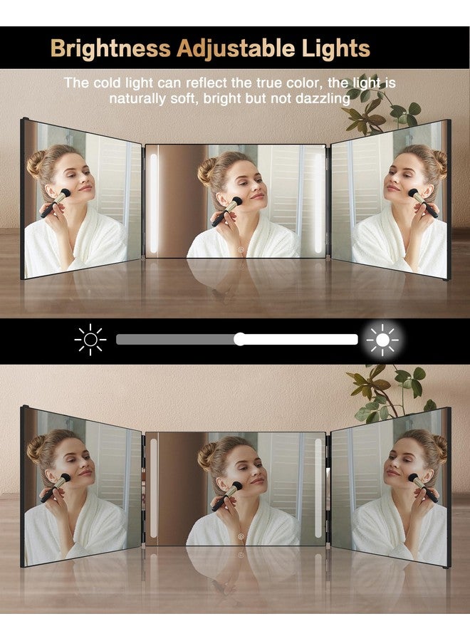 360 Viewing Angle Self Hair Cutting Mirror, Clear Antifog Hd Glass, Usb Rechargeable, Easy To Use, Height Adjustable, Portable, Good Choice For Gifts