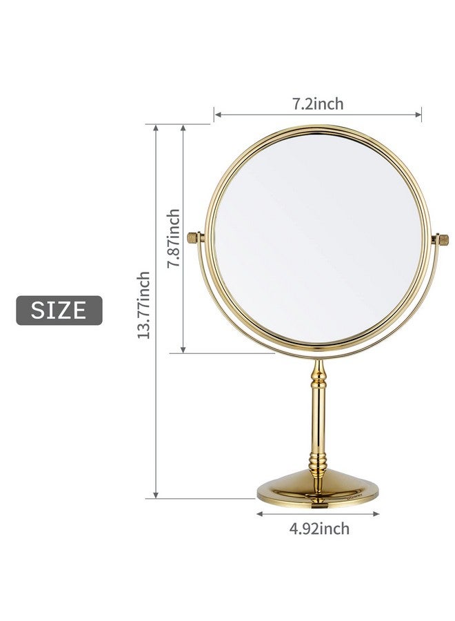 8Inch Tabletop Twosided Swivel Vanity Mirror With 7X Magnification Gold Finish 2202J(7X)