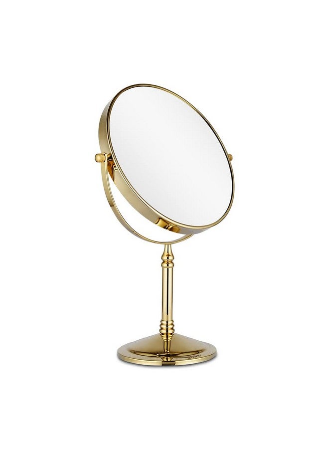 8Inch Tabletop Twosided Swivel Vanity Mirror With 7X Magnification Gold Finish 2202J(7X)