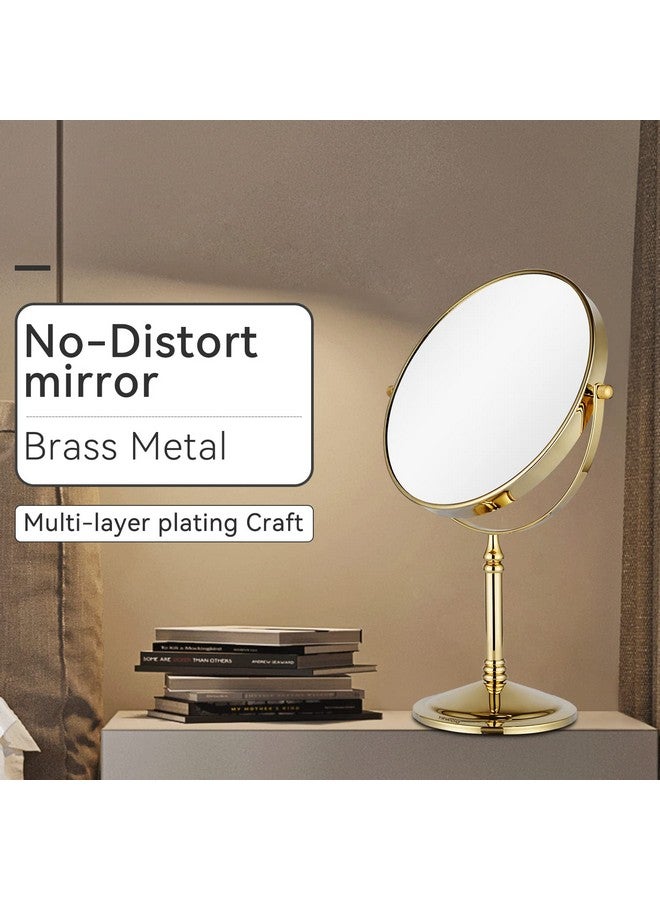 8Inch Tabletop Twosided Swivel Vanity Mirror With 7X Magnification Gold Finish 2202J(7X)