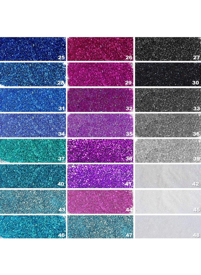 48 Colors Glitter Set, Fine Glitter For Resin, Arts And Craft Supplies Glitter, Festival Glitter Makeup Glitter, Cosmetic Glitter For Body Nail Face Hair Eyeshadow Lip Gloss Making