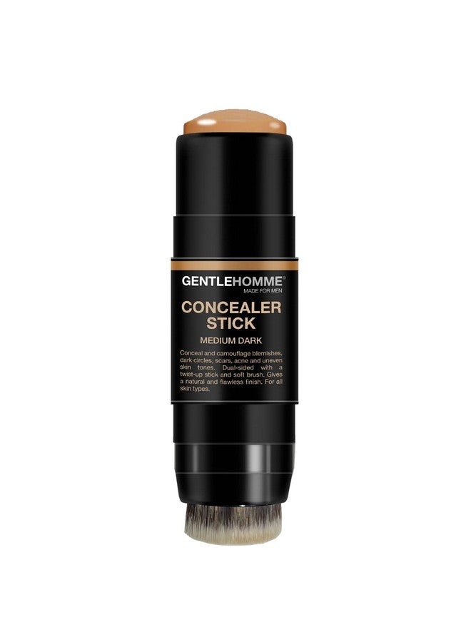 Concealer Stick With Brush For Men Eraser Dark Circles Men’S Multiuse Concealer Dual Sided Full Coverage Concealer Pen With Soft Brush Buildable Coverage Makeup All Skin Type (Medium Dark)