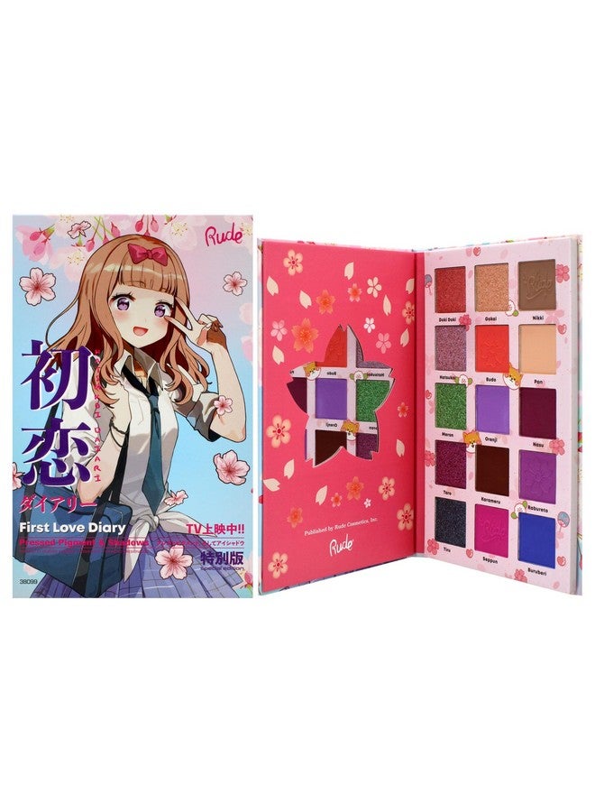 Manga Collection Pressed Pigments And Shadows Palette First Love Diary By Rude Cosmetics For Women 0.77 Oz Palette