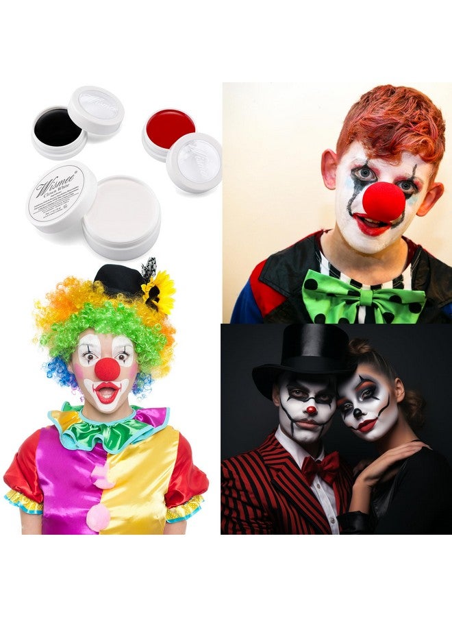 Clown Makeup Black White Red Cream Face Body Paint Clown Joker Zombie Vampire Skeleton Halloween Costume Fantasy Makeup Fancy Dress Up Cosmetics Set Oil Painting Art (White Red Black)