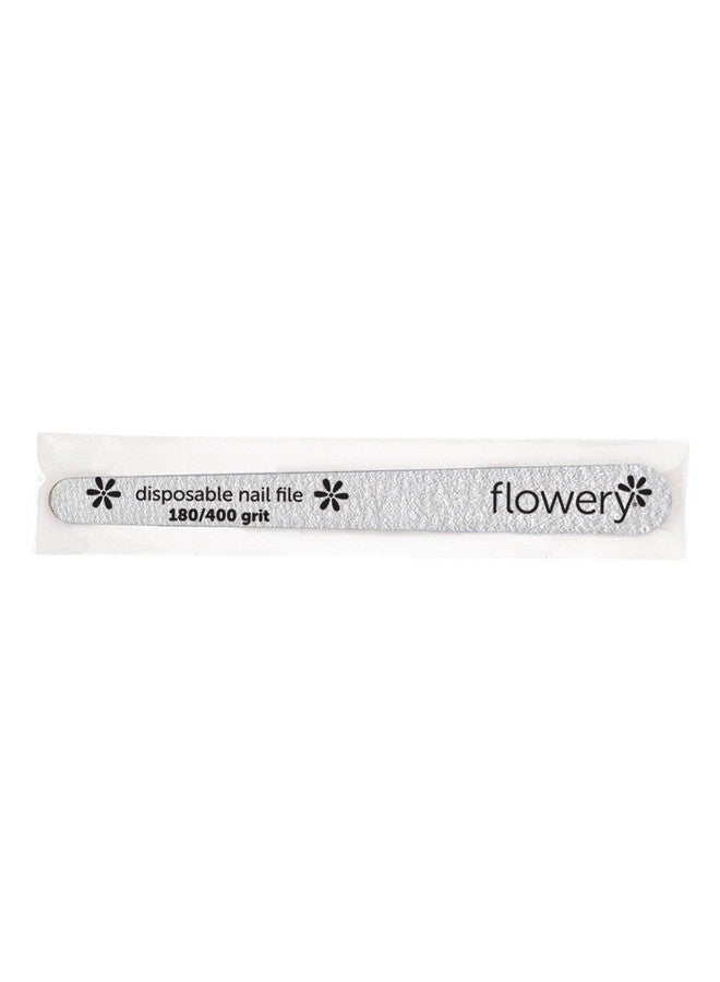 Disposable Nail File Wood Core 180/400 Grit Silver 100 Count