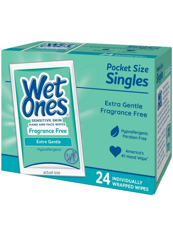 Sensitive Skin Hand Wipes Singles Extra Gentle Fragrance And Alcoholfree, 24 Count (Pack Of 2)