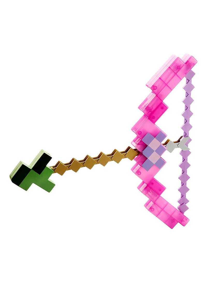 Minecraft Peripheral Toys Purple Bow And Arrow Diamond Sword Draft Two-In-One Set Ejectable Gift