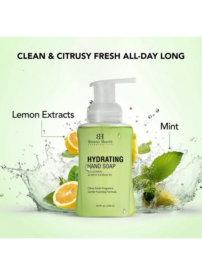 Advanced Care Hydrating Foaming Hand Soap With Castor Oil Lemon Peel Extract & Peppermint Gentle & Hydrating For Dry Hands Liquid Handwash 8.4 Fl Oz