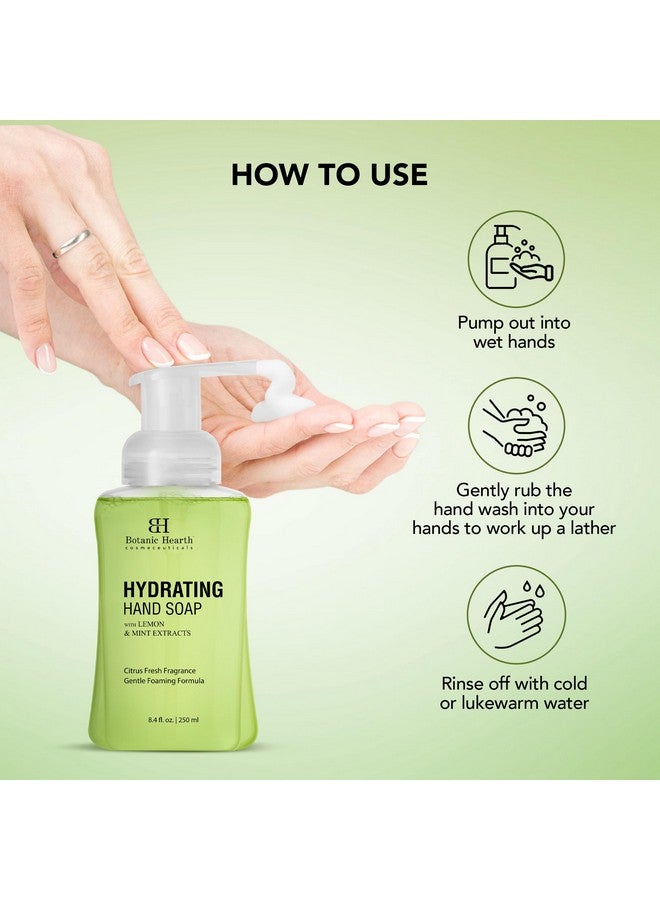 Advanced Care Hydrating Foaming Hand Soap With Castor Oil Lemon Peel Extract & Peppermint Gentle & Hydrating For Dry Hands Liquid Handwash 8.4 Fl Oz