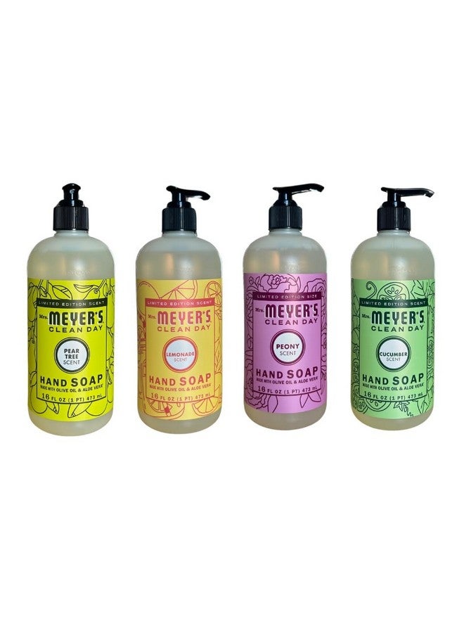 Hand Soap Summer Limited Edition Variety Pack 16 Oz. (4 Pack) Cucumber + Lemonade + Peony + Pear Tree