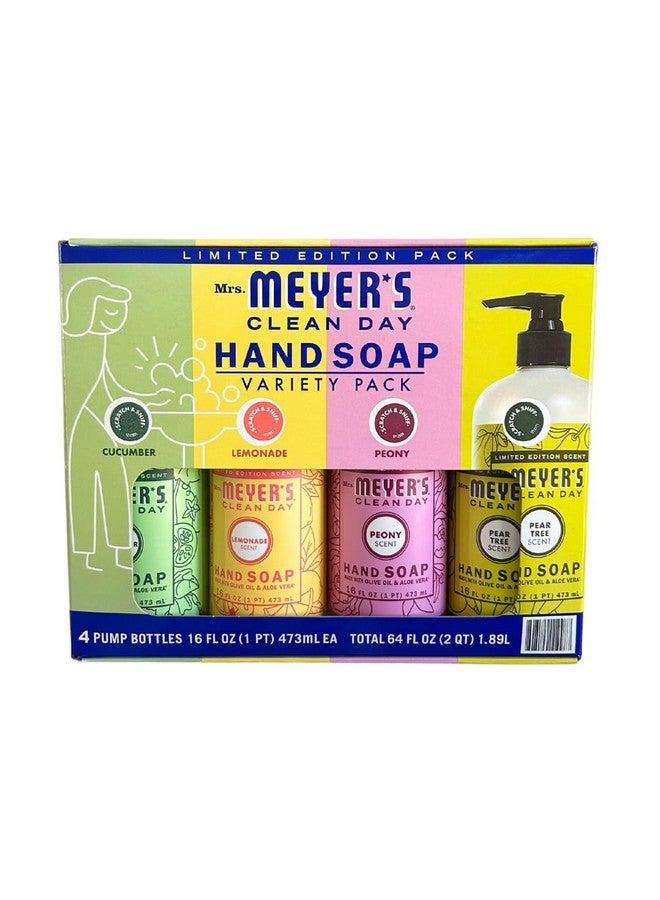 Hand Soap Summer Limited Edition Variety Pack 16 Oz. (4 Pack) Cucumber + Lemonade + Peony + Pear Tree