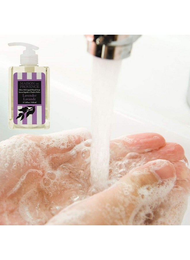 Liquid Hand Soap | Infused With Olive Oil | All Natural & Germfighting | Moisturizing Hand Wash For Kitchen & Bathroom | Gentle Mild & Naturally Scented (17.5 Oz) Lavender