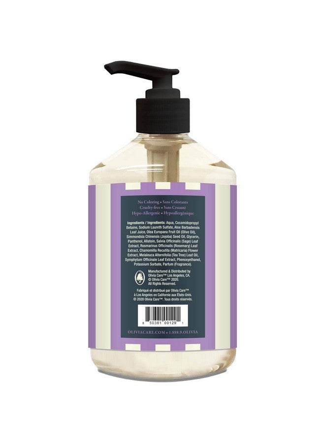 Liquid Hand Soap | Infused With Olive Oil | All Natural & Germfighting | Moisturizing Hand Wash For Kitchen & Bathroom | Gentle Mild & Naturally Scented (17.5 Oz) Lavender
