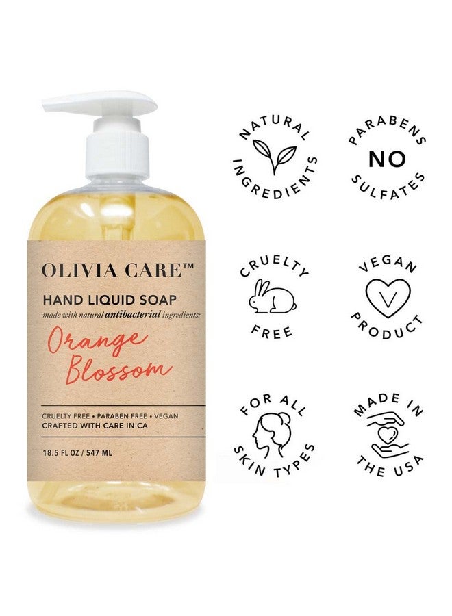 Antibacterial Hand Soap Infused With Sage & Tea Tree Oil & Orange Blossom Fragrance Cleansing Germfighting Moisturizing Hand Wash For Kitchen & Bathroom 18.5 Fl Oz