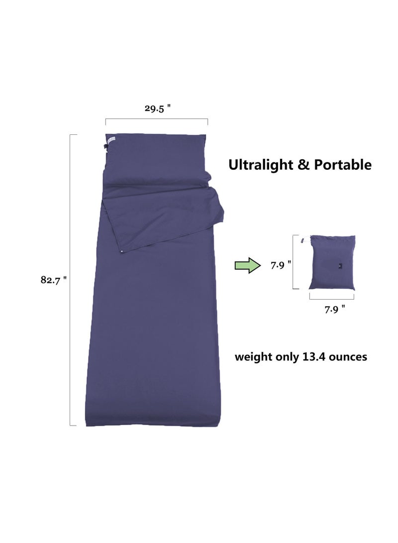 Sleeping Bag Liner, Travel Sheets Sleep Sack for Adults, Camping for Backpacking, Hotels & Hostels, Ultralight Backpacking, Comfortable Sleep Sack for Backpacking, Hotel, Hostels & Traveling