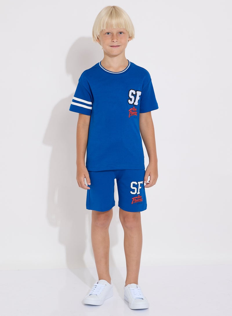 Boys' Summer Outfit Set: 2-Piece T-Shirts & Shorts -Blue (2-8 Years)