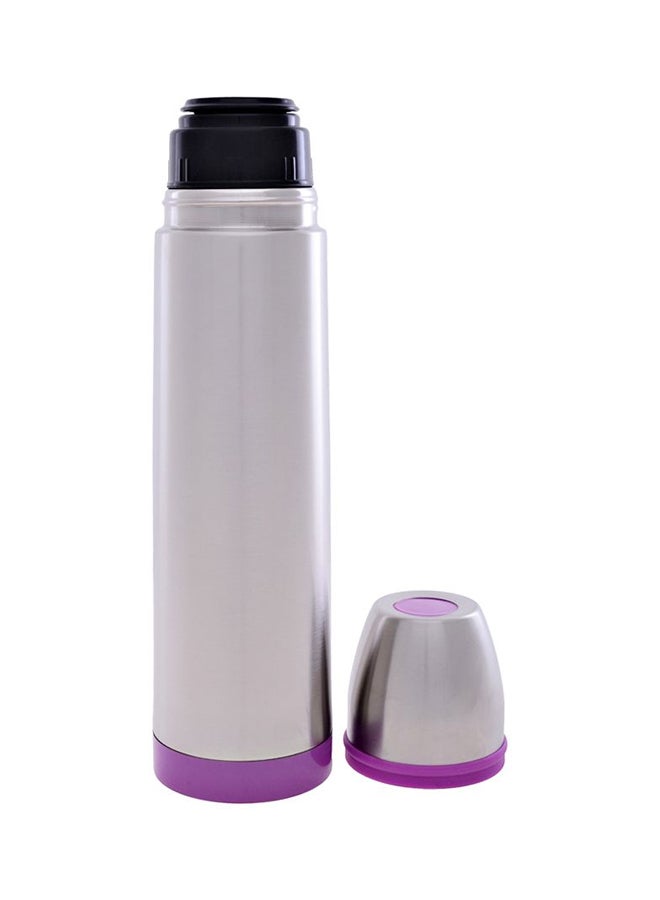 Double Walled Vacuum Flask 1 L Silver/Purple