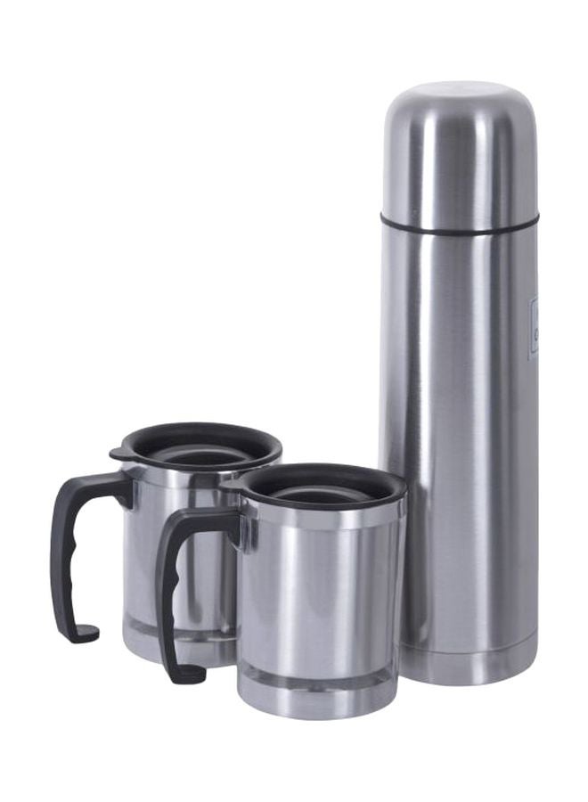 3-Piece Flask Set Silver