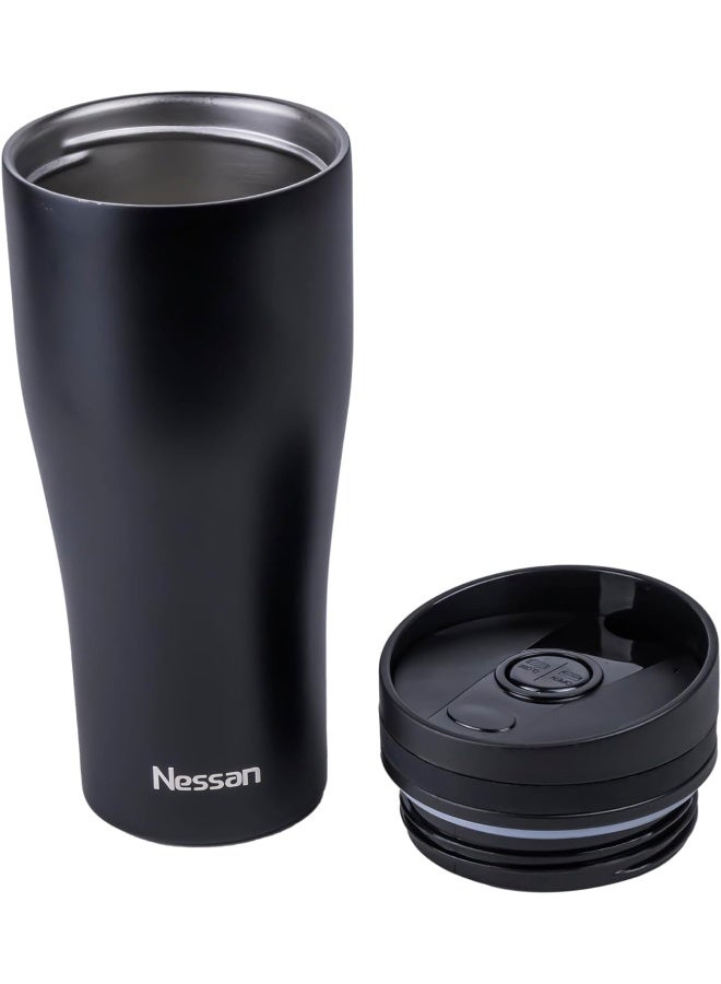 Insulated Stainless Steel Vacuum Mug, 363Ml - Black