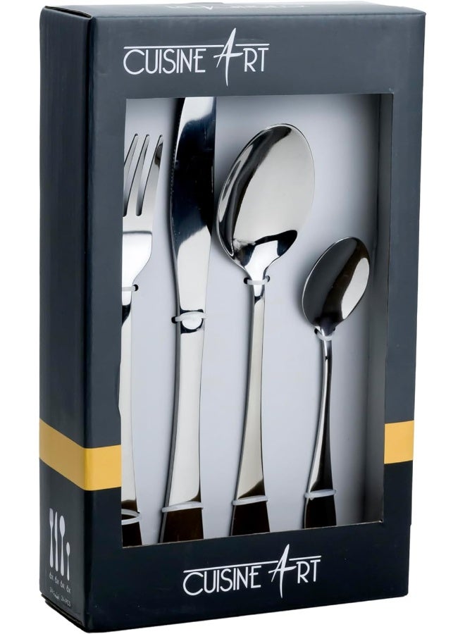 Evren 27-Piece Cutlery Set - Sleek Silver Stainless Steel Flatware