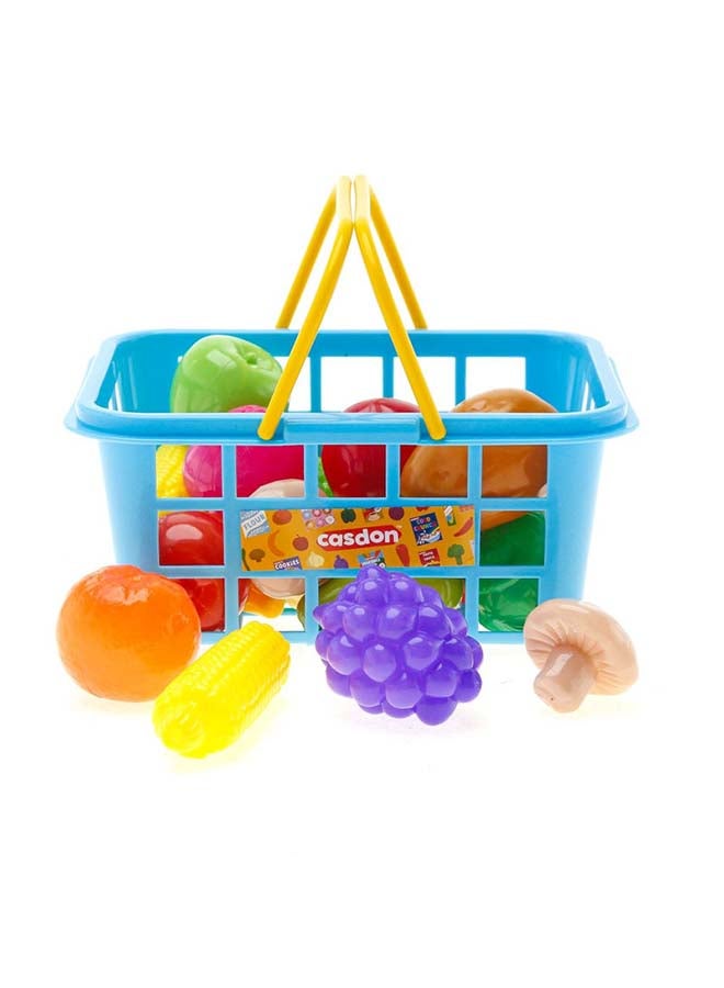 Fruit & Veg. Toy Basket: Assorted Fruits And Vegetables, Perfect For Playing Shops. Suitable For Children Aged 2+