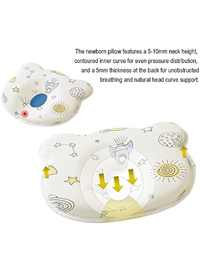 Baby Pillow Breathable Set, with Pillowcase for Infants or Toddlers, Prevents Flat Head and Shapes Infant's Head