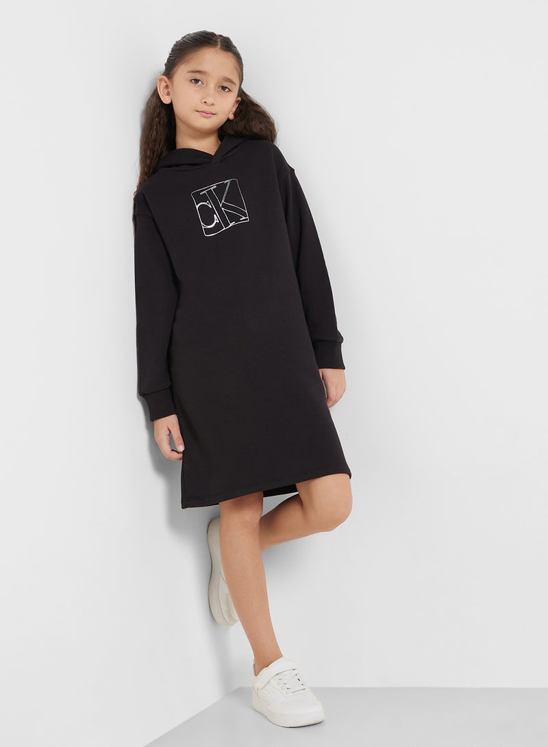 Youth Logo Hooded Midi Dress