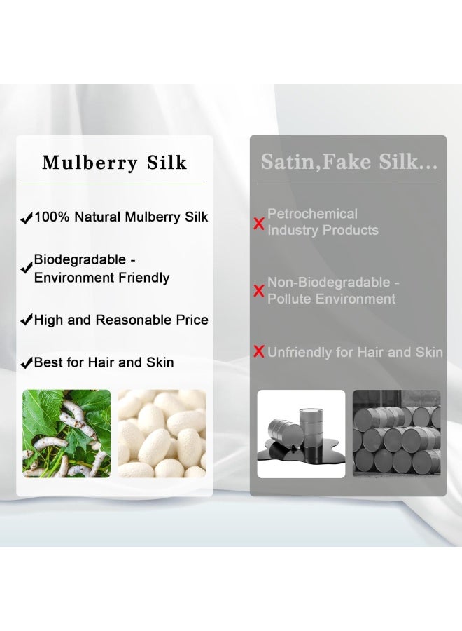 100 Mulberry Silk Pillowcase For Hair And Skin Both Side 19 Momme Silk 1Pc Queen 20 X30 White