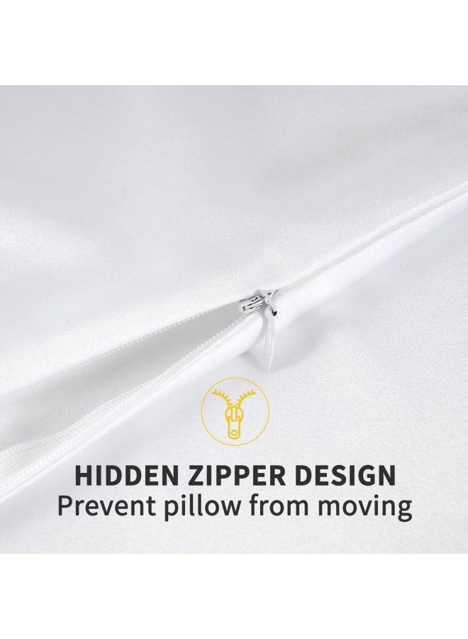 100 Mulberry Silk Pillowcase For Hair And Skin Both Side 19 Momme Silk 1Pc Queen 20 X30 White