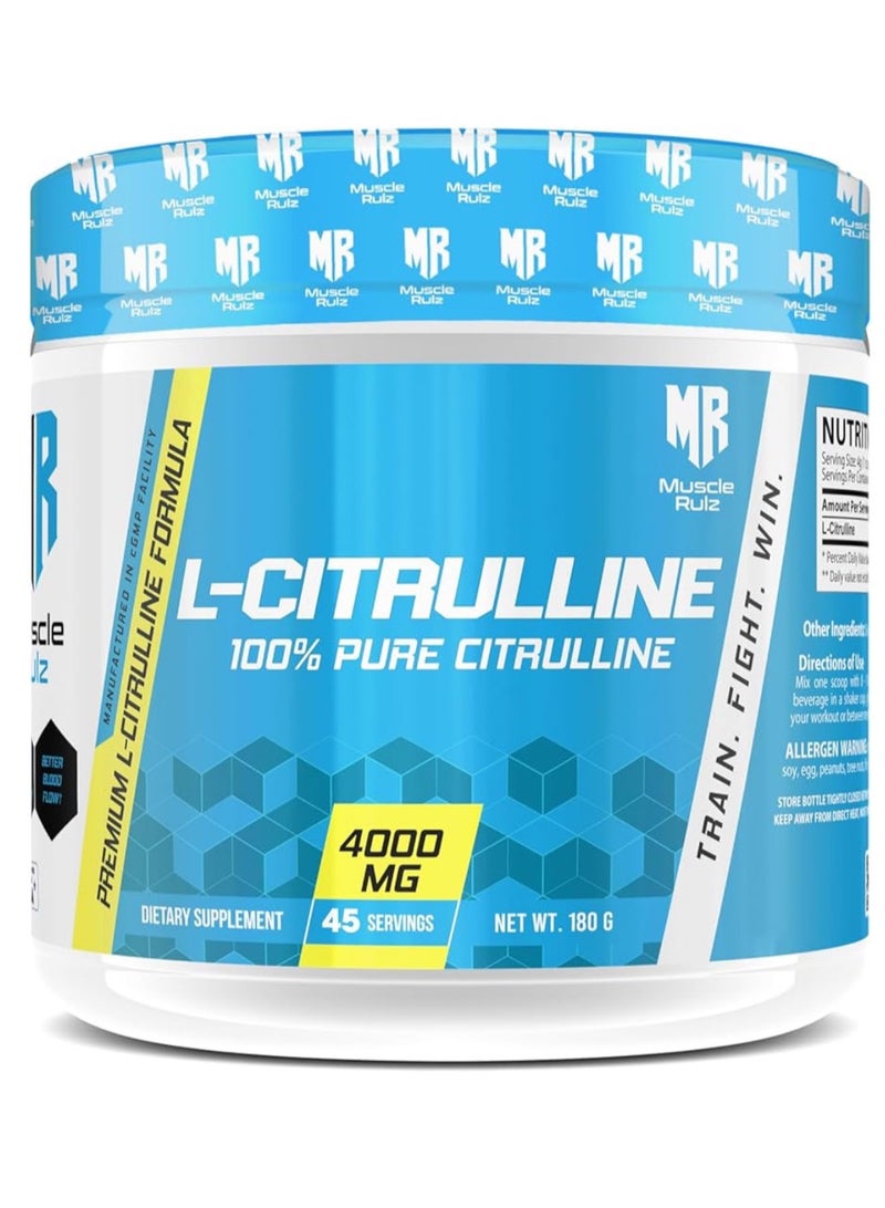 L-CITRULLINE 4000mg Unflavored 180g, 45 Servings