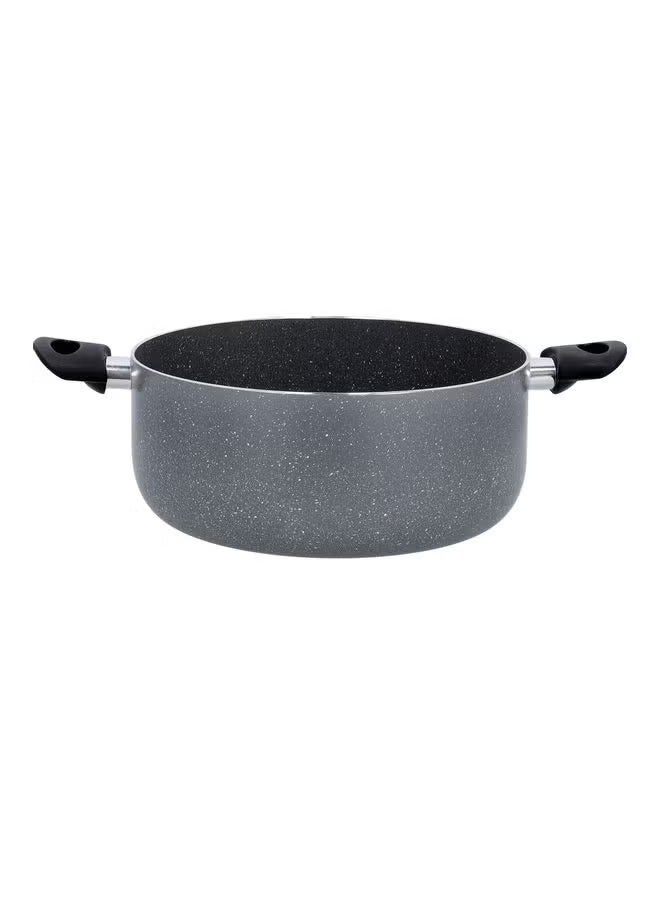 Granite Coated Casserole With Glass Lid Multicolour 28x2.5x12cm