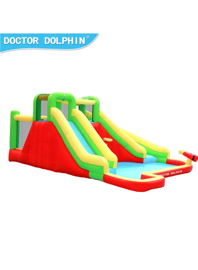 Doctor Dolphin Inflatable Bounce House with Slides and Water Blower 73018