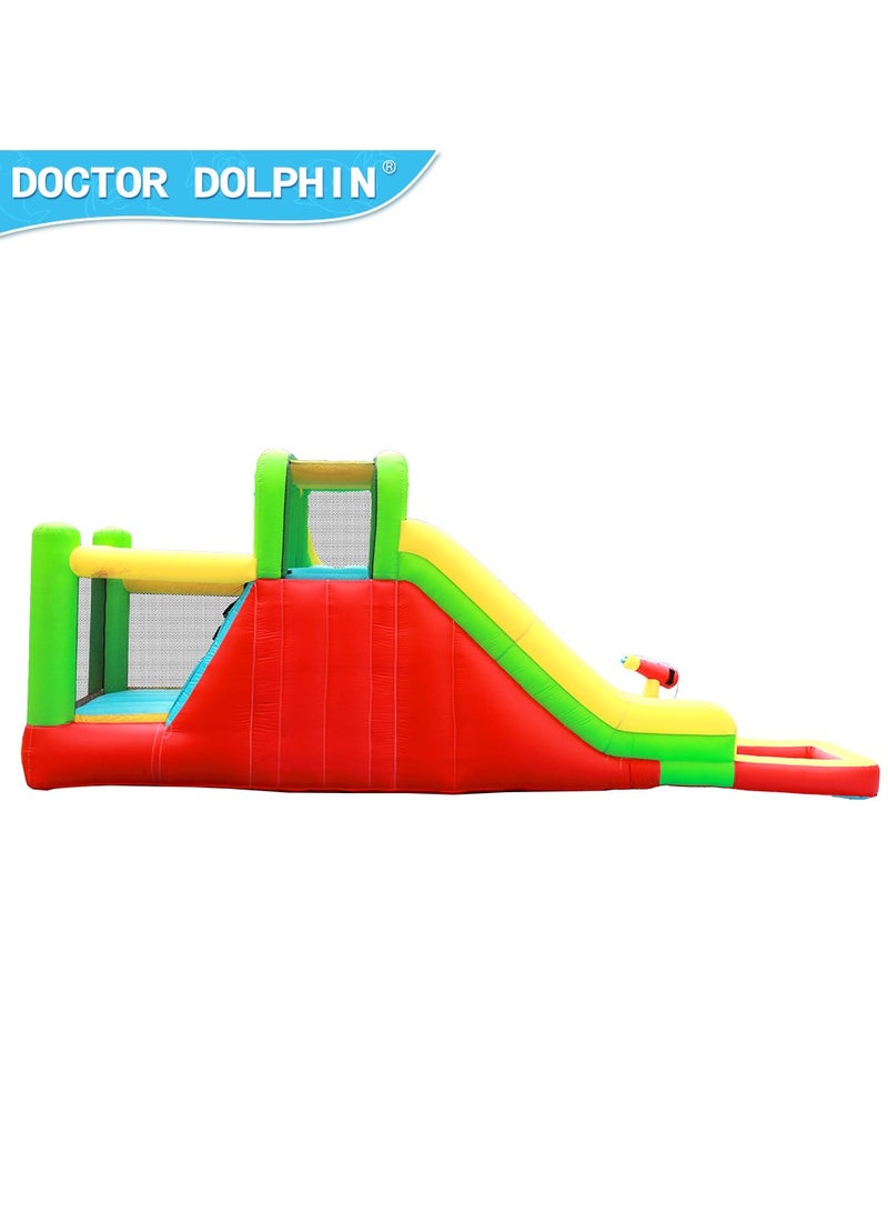 Doctor Dolphin Inflatable Bounce House with Slides and Water Blower 73018