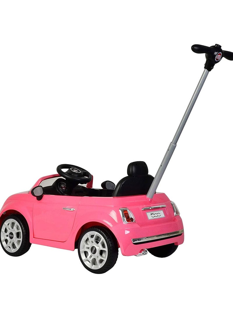 Officially Licensed Fiat 3 in 1 Kids Ride On toy Pusher Car With Parental Control Handle Best Gift For KIds - Pink