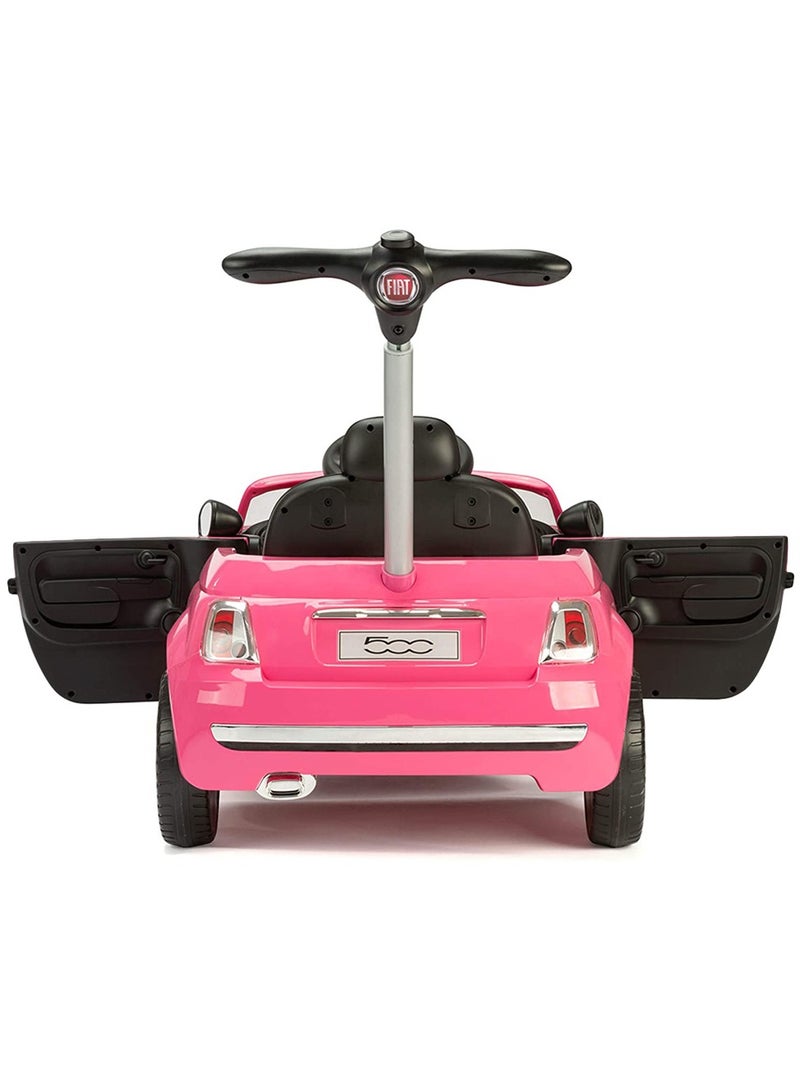 Officially Licensed Fiat 3 in 1 Kids Ride On toy Pusher Car With Parental Control Handle Best Gift For KIds - Pink